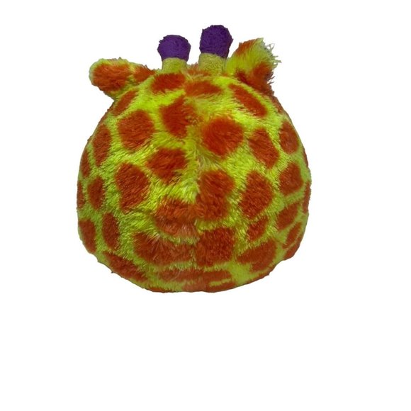 TY 2014 Beanie Ballz 5” TOBY Plush Big Sparkle Purple Eyes Giraffe Ball Toy - Picture 10 of 11